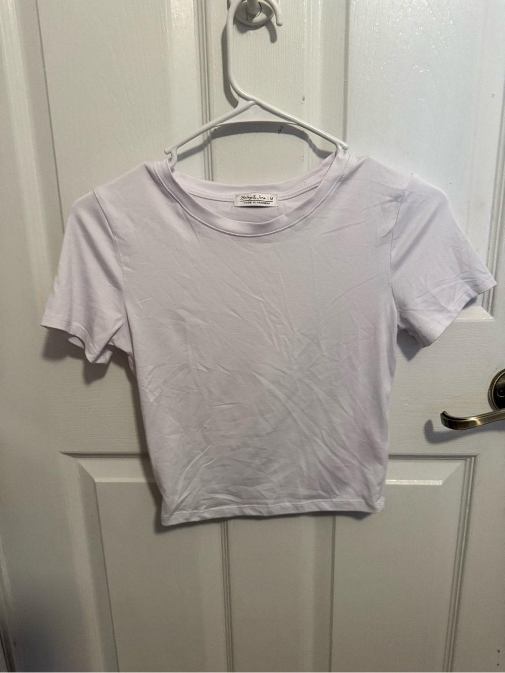 Minimal Crewneck Crop Tee in White